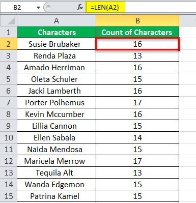 Hitung Karakter di Excel