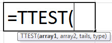 T-test di Excel