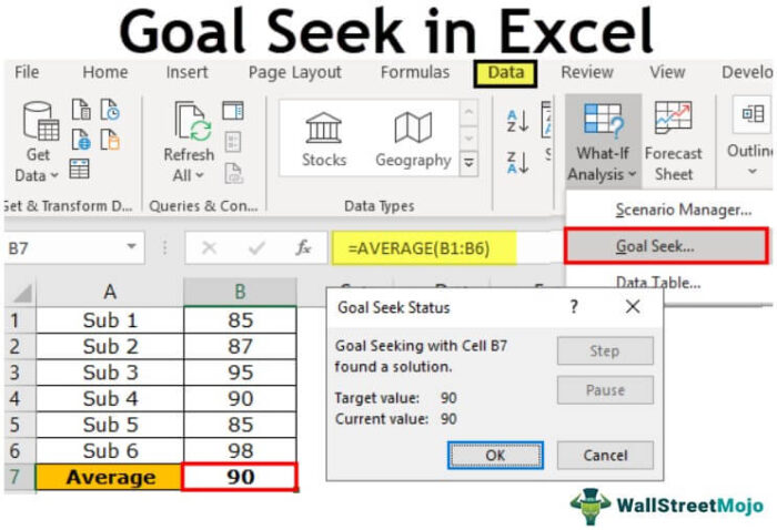 Goal Seek di Excel