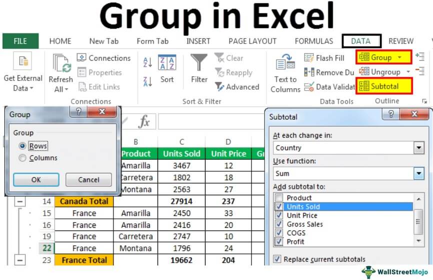 Grup di Excel