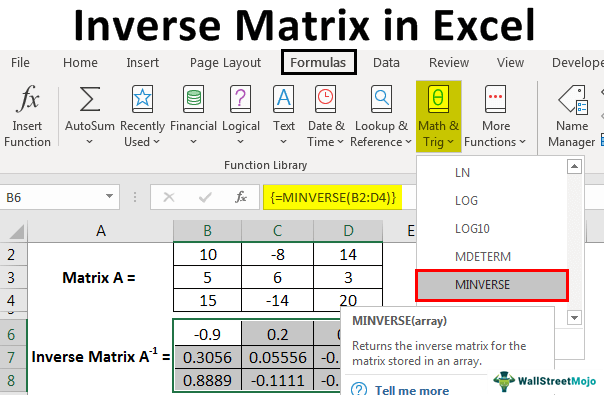 Matriks Invers di Excel