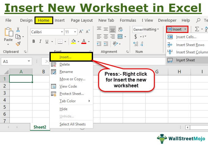 Sisipkan Lembar Kerja Baru di Excel