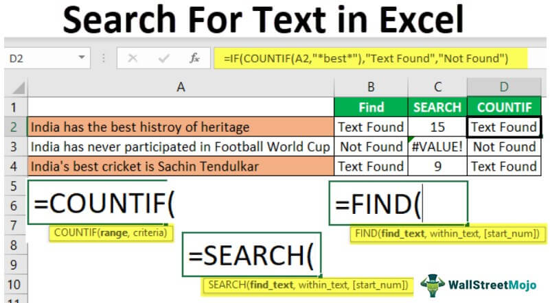 Cari Teks di Excel