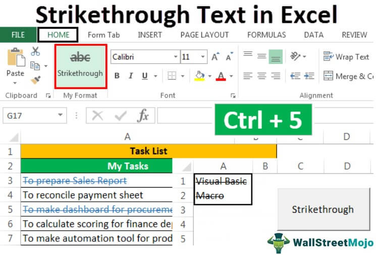 Teks Dicoret di Excel