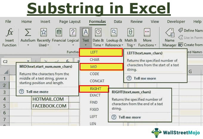 Substring di Excel