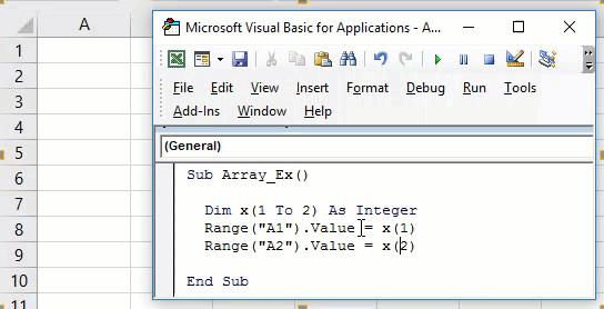 Fungsi Array VBA di Excel