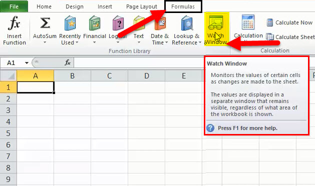 Watch Window di Excel