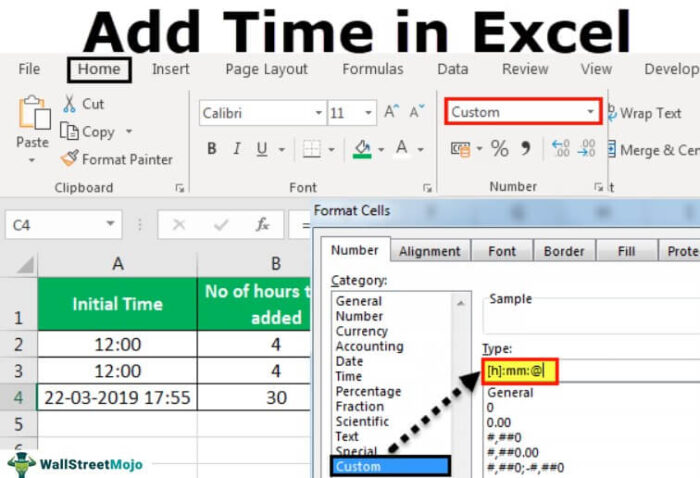 Tambahkan Waktu di Excel