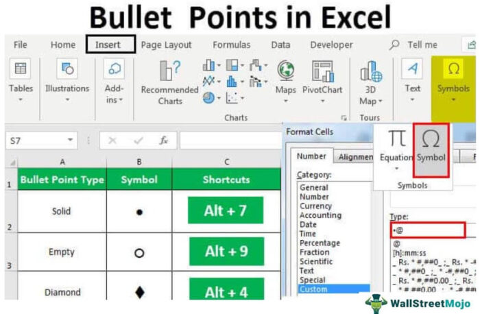 Poin Peluru di Excel