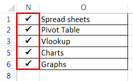 Tanda Centang di Excel