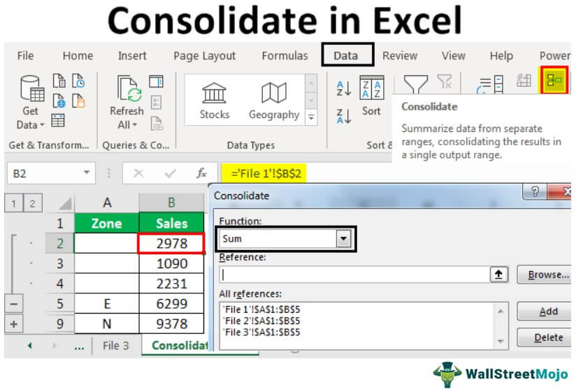 Konsolidasi Fungsi di Excel