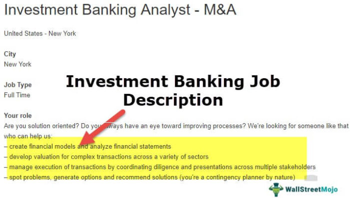 Deskripsi Pekerjaan Perbankan Investasi